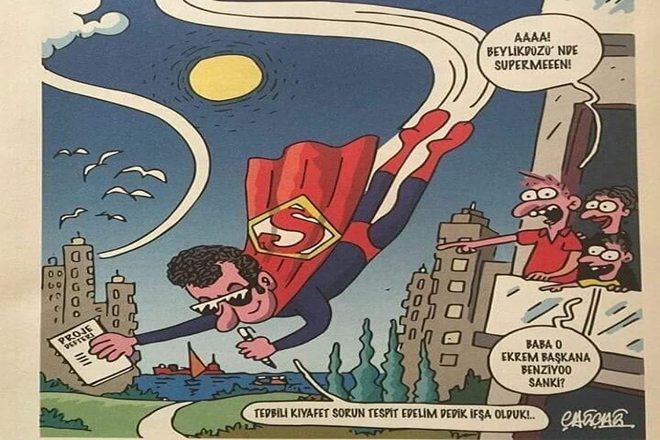 Süpermen Ekrem İmamoğlu Karikatürüne Yoğun İlgi