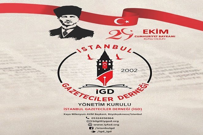 İstanbul Gazeteciler Derneği`nden 29 Ekim Mesajı