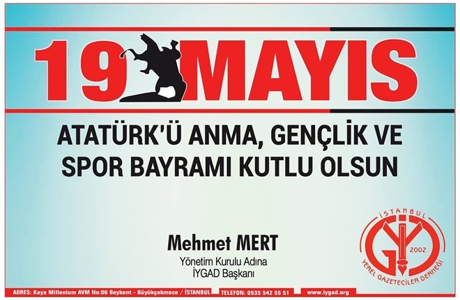 İYGAD`tan 19 Mayıs Bayram Kutlaması