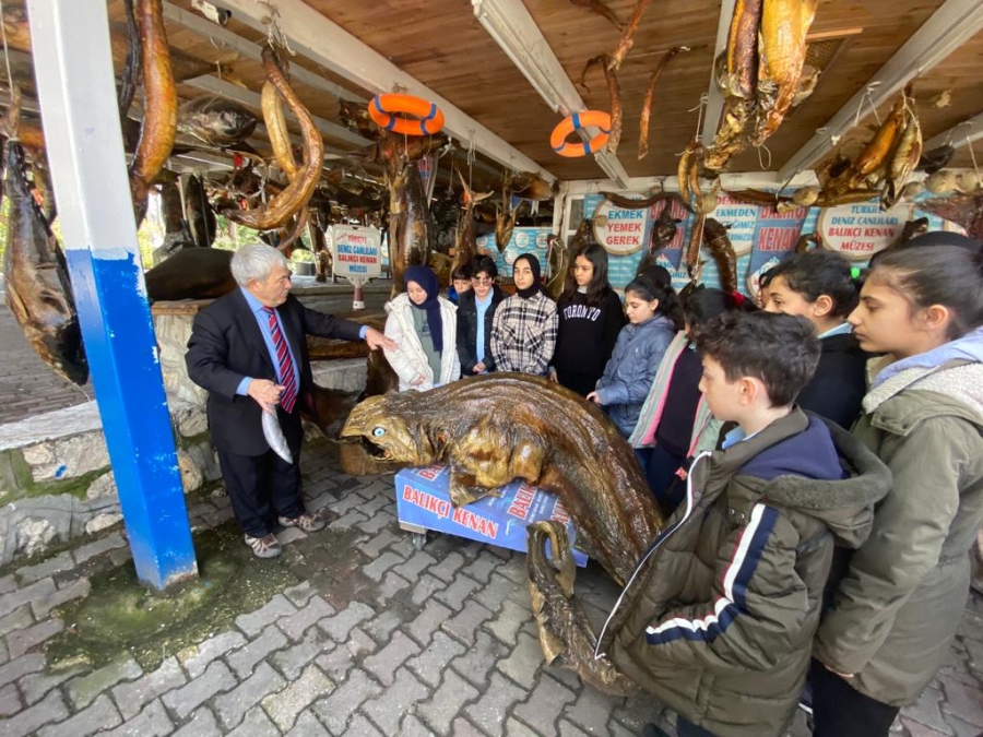 Öğrenciler yarım asırlık balıkların tarihine tanıklık etti