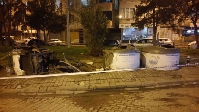 Çöp konteynerlerini yakanlar yargı önünde hesap verecek
