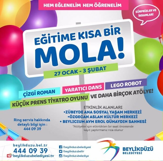 ATÖLYE ÇALIŞMALARI, ÇOCUKLARI BEKLİYOR