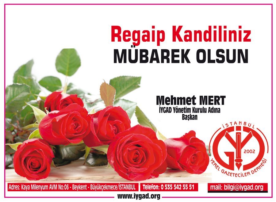 İYGAD, Regaip Kandil Mesajı Yayınladı