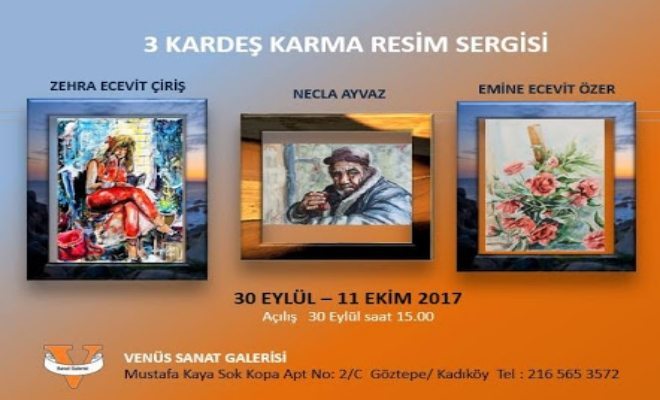 Üç Kardeş Karma Resim Sergisi Açtı
